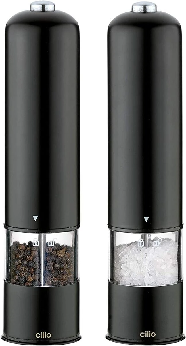 Cilio Bergamo elektrische peper- en zoutmolen 22 cm rvs zwart Cilio Bergamo Elektrische Peper- En Zoutmolen 22 Cm Rvs Zwart -Winkel Voor Keukenbenodigdheden bergamo